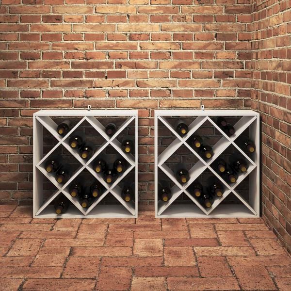 vidaXL Vinfad 2 pcs Hvid 62 x 25 x 62 cm Massiv fyrretr&aelig;