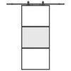 vidaXL skyded&oslash;r med hardwares&aelig;t 90x205 cm h&aelig;rdet glas sort