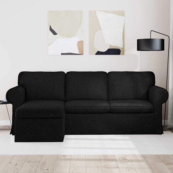 vidaXL Sofa Sort Samlede dimensioner: 215 x 138 x 80 cm (B x D x H)