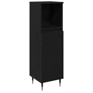 vidaXL Badev&aelig;relsesskab Sort eg 30 x 30 x 100 cm Konstrueret tr&aelig;