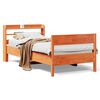 vidaXL sengeramme uden madras 75x190 cm massivt fyrretr&aelig; gyldenbrun