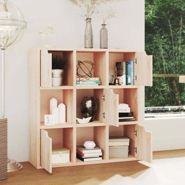 vidaXL bogreol 88,5x27,5x88 cm konstrueret tr&aelig; sonoma-eg