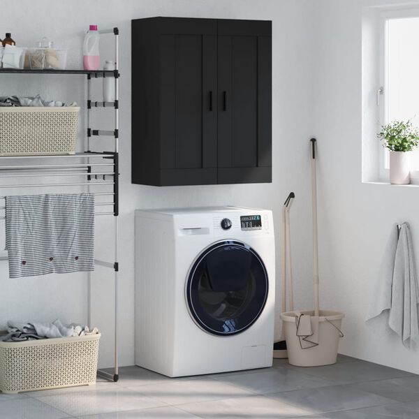 vidaXL vægskab 69,5x34x90 cm konstrueret træ sort