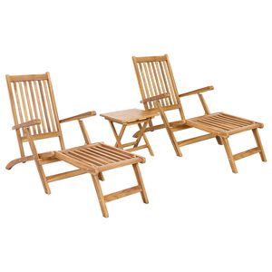 vidaXL Foldestol med bord 2 pcs Naturfarvet Massiv Teaktr&aelig;