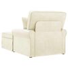 vidaXL Chaise lounge med volant Creme 91 x 157 x 91 cm Ribbet stof