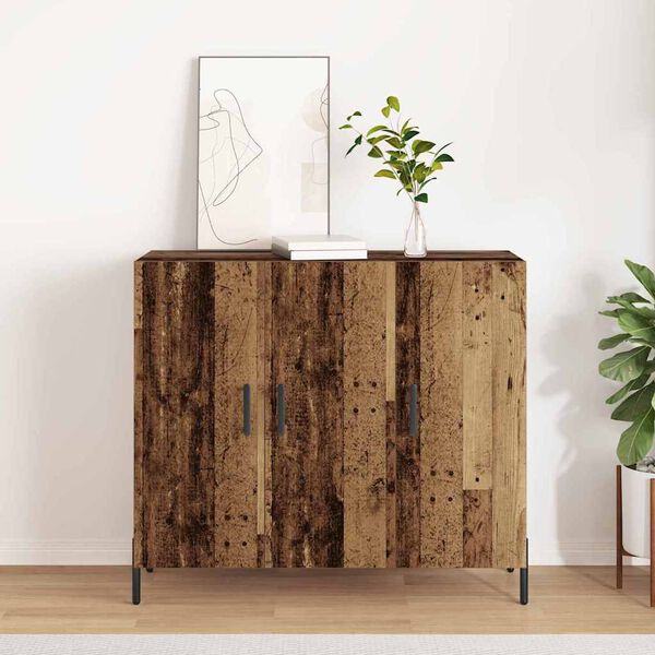 vidaXL Sideboard Gammelt tr&aelig; 90 x 34 x 80 cm Konstrueret tr&aelig;