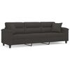 vidaXL 3-personers sofa m. puder hynder 210 cm mikrofiberstof m&oslash;rkegr&aring;