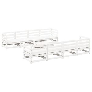 vidaXL sofas&aelig;t til haven 9 dele massivt fyrretr&aelig; hvid