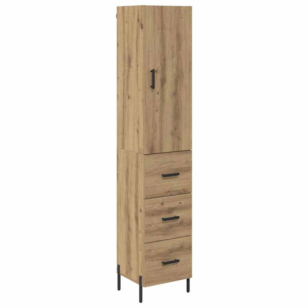 vidaXL Highboard Artisan Egetr&aelig; 34,5 x 34 x 180 cm Konstrueret tr&aelig;