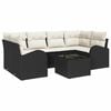 vidaXL Havesofa S&aelig;t 7 stk. Sort polyrattan
