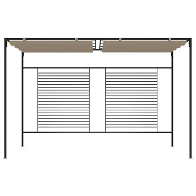 vidaXL pavillon med sammenrulleligt tag 3x4x2,3 cm 180 g/m² gråbrun