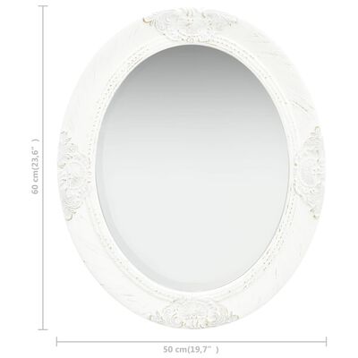 vidaXL vægspejl 50x60 cm barokstil hvid