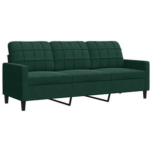 vidaXL 3-personers sofa 180 cm fl&oslash;jl m&oslash;rkegr&oslash;n