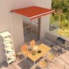 vidaXL Manuel markise med solcelle-LED 3 x 2,5 m Bordeaux