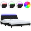 vidaXL sengeramme med LED uden madras 180x200 cm stof sort