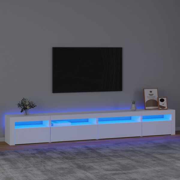 vidaXL tv-skab med LED-lys 270x35x40 cm hvid