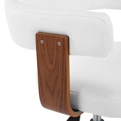 vidaXL drejelige spisebordsstole 6 stk. bøjet træ og kunstlæder hvid