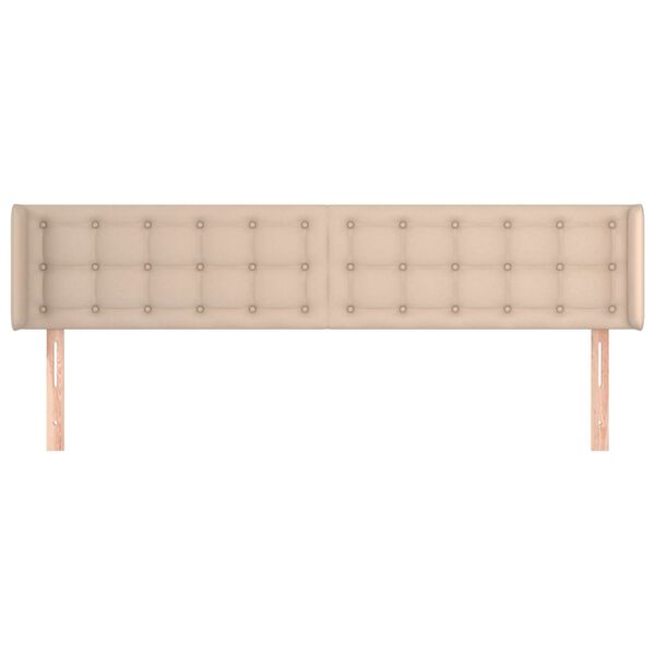 vidaXL sengegavl med kanter 183x16x78/88 cm kunstl&aelig;der cappuccino