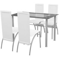 vidaXL spisebordssæt i 5 dele hvid