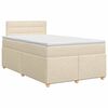 vidaXL Boxmadras med topmadras Cremefarvet 120 x 190 cm Stof