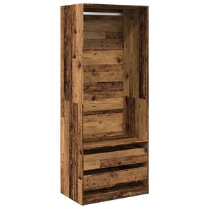 vidaXL kl&aelig;deskab 80x50x200 cm konstrueret tr&aelig; gammelt tr&aelig;-look