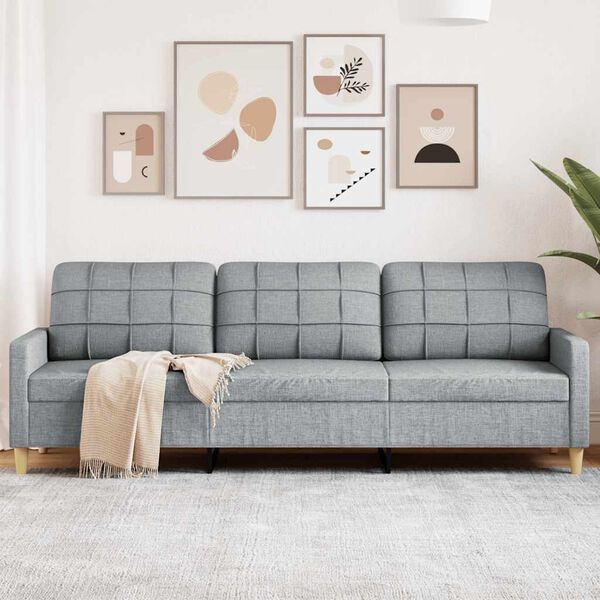 vidaXL 3-personers sofa 210 cm stof lysegrå