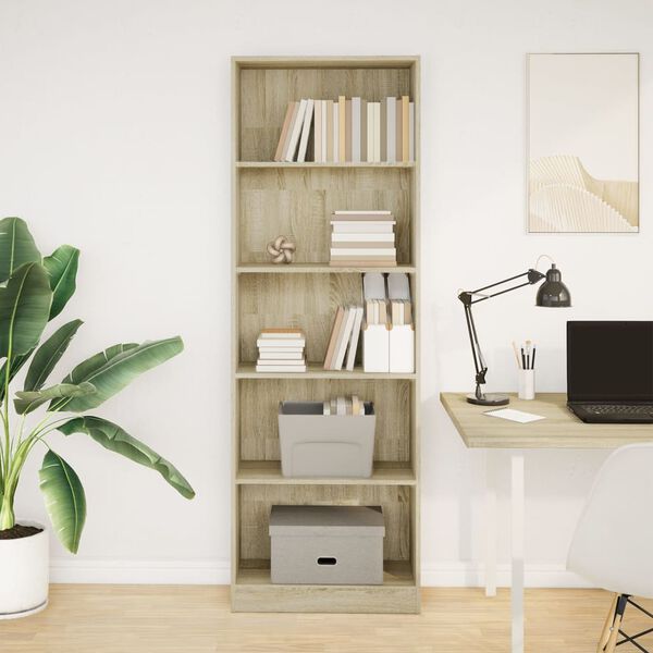 vidaXL bogreol 60x24x176 cm konstrueret tr&aelig; sonoma-eg