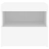 vidaxL sengebord med LED-lys 50x40x45 cm hvid
