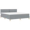vidaXL LED Box Spring Bed med hovedg&aelig;rde Lysegr&aring; 180 x 200 cm Stof
