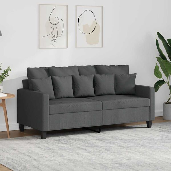 vidaXL 2-personers sofa 140 cm stof m&oslash;rkegr&aring;