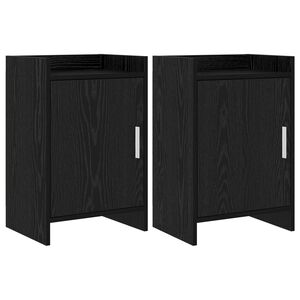 vidaXL Sengeborde 2 pcs Sort eg 40 x 30 x 60 cm Konstrueret tr&aelig;