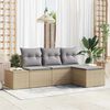 vidaXL Havesofa Sæt 4 pcs Beige Poly rattan