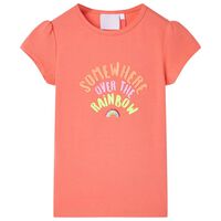 T-shirt til børn str. 92 koralfarvet
