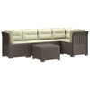 vidaXL 5-personers Havem&oslash;bel Sofa med Hynder Rattan Look PP Lysegr&aring;