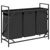 vidaXL vasket&oslash;jskurv 3 rum med hylde sort egetr&aelig;sfarve