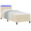 vidaXL Box spring seng med madras med LED Creme 80 x 200 cm Stof