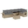 vidaXL sofas&aelig;t til haven 7 dele med hynder polyrattan beige