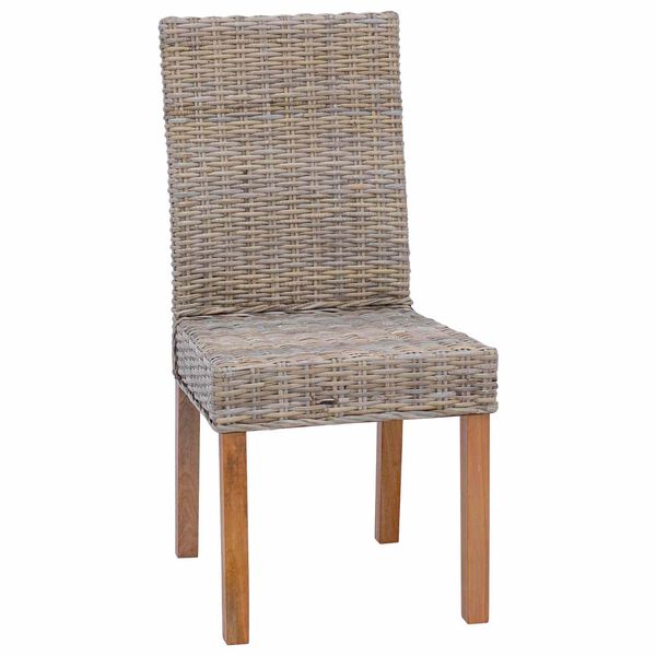 vidaXL Spisestuestol 2 pcs Kubu Grå 45 x 54 x 93 cm Massiv Mahogni