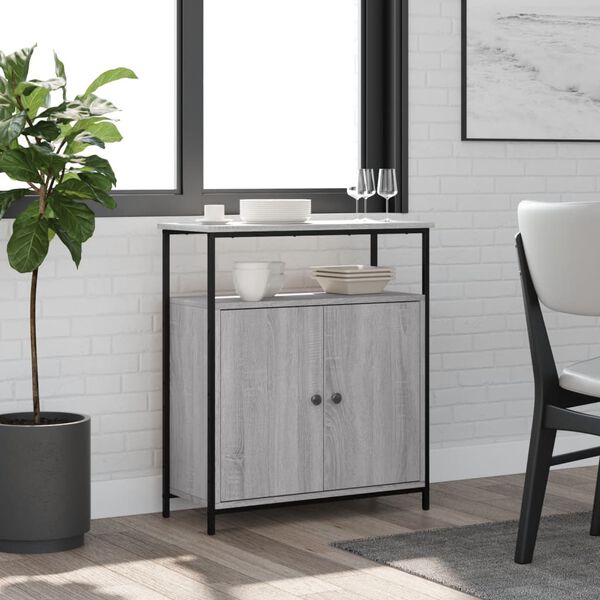 vidaXL sk&aelig;nk 70x30x80 cm konstrueret tr&aelig; gr&aring; sonoma-eg