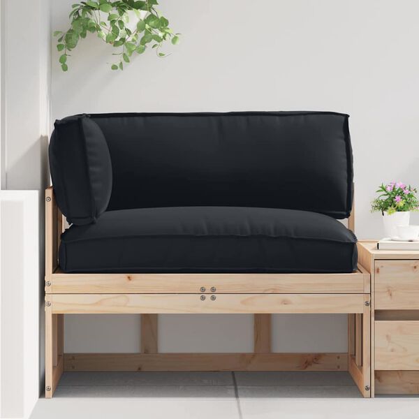 vidaXL Palle Pudes&aelig;t 3 pcs Sort Oxford stof