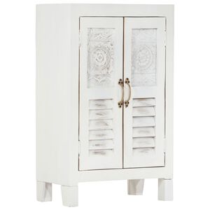 vidaXL skab 55x30x90 cm massivt akacietr&aelig; hvid