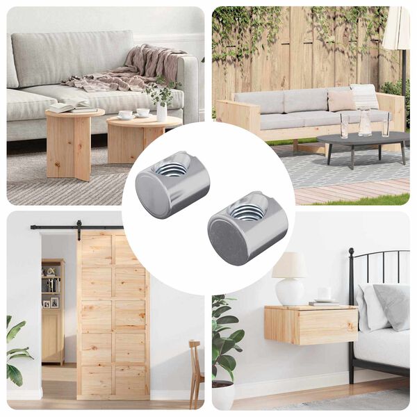 vidaXL T&oslash;nde m&oslash;trikker 2 pcs S&oslash;lv M6 x 12 mm (G&auml;ngediameter x H) Metal