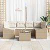 vidaXL Sofa S&aelig;t med pude med pude 7 pcs Beige og creme polyrattan