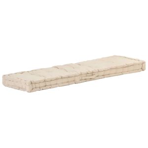 vidaXL hynde til pallesofa 120x40x7 cm bomuld beige