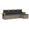 vidaXL sofas&aelig;t 5 dele med hynder polyrattan gr&aring;