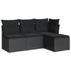 vidaXL sofas&aelig;t til haven 4 dele med hynder polyrattan sort