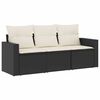 vidaXL sofas&aelig;t til haven 3 dele med hynder polyrattan sort