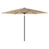 vidaXL haveparasol med st&aring;lstang 288x288x225 cm brun