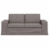 vidaXL Sofa 140cm Gr&aring;brun Metal