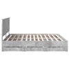 vidaXL Sengestel med skuffe Beton Gr&aring; 200 x 200 cm Ingeni&oslash;rtr&aelig;